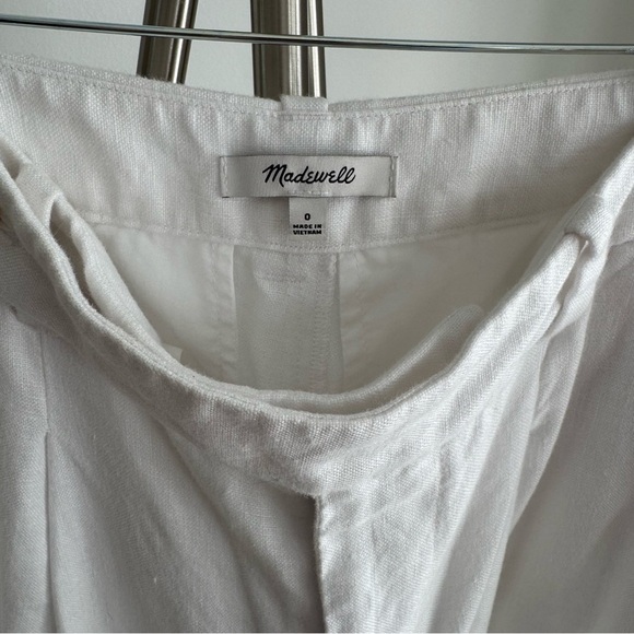 Madewell The Harlow Wide Leg 100% Linen Eyelet White Size 0 - Picture 7 of 10